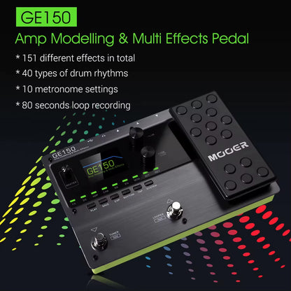 GE150 Amp Modelling & Multi Effects Pedal 55 Amplifier Models 151 Effects 80S Looper 40 Drum Rhythms 10 Metronome Tap