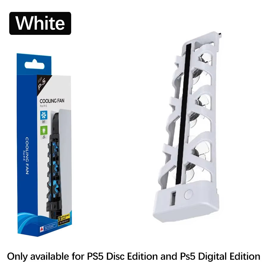 For PS5 Accessories Cooling Fan with LED Light for PS5 Both Disc and Digital Editions Gaming Accessorie Cooling System