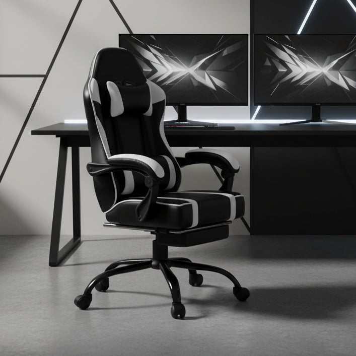 Ergonomic Gaming Chair Recliner, PU Leather Racing Game Chairs for Adults, Executive Office Chair Gamer Chair with Massager