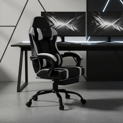 Ergonomic Gaming Chair Recliner, PU Leather Racing Game Chairs for Adults, Executive Office Chair Gamer Chair with Massager
