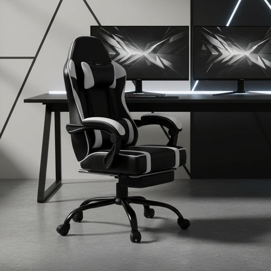 Ergonomic Gaming Chair Recliner, PU Leather Racing Game Chairs for Adults, Executive Office Chair Gamer Chair with Massager