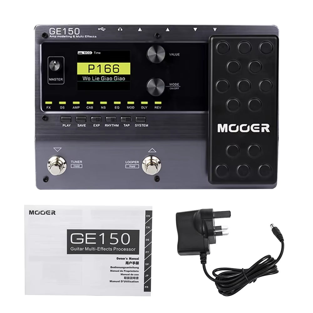GE150 Amp Modelling & Multi Effects Pedal 55 Amplifier Models 151 Effects 80S Looper 40 Drum Rhythms 10 Metronome Tap