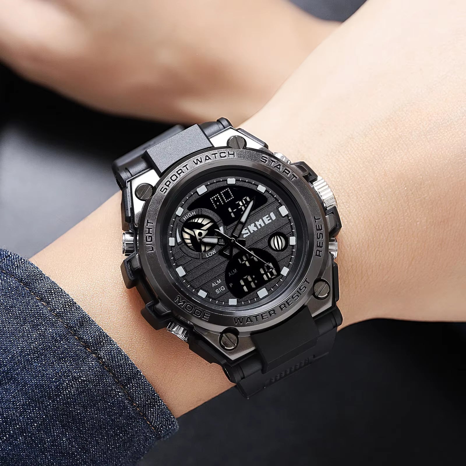 2031 Mens Multifunction Chrono Date 5Bar Waterproof Wristwatch Reloj Hombre Japan Digital Movement Back Light Sport Watche
