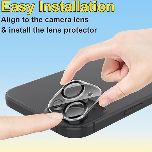 [3-Pack Camera Lens Protector for iPhone 15 (6.1-Inch) & iPhone 15 Plus (6.7-Inch), 9H Tempered Glass, [LifetimeSupport][Case-Friendly][Anti-Scratch][Does Not Affect Night Shots]