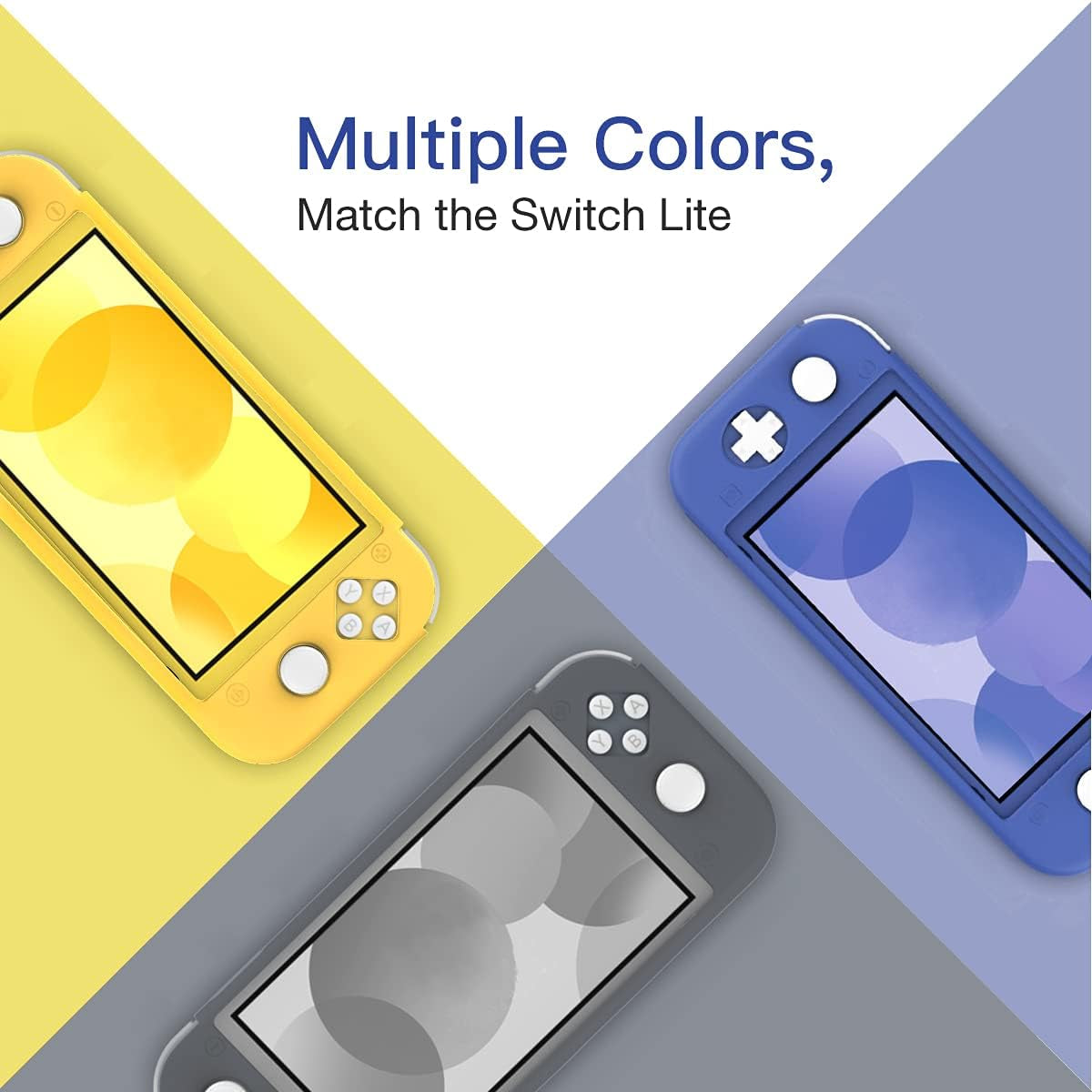 Protective Case for Switch Lite, Silicone Cover, Shock-Absorption Anti-Scratch Non-Slip Case - Blue