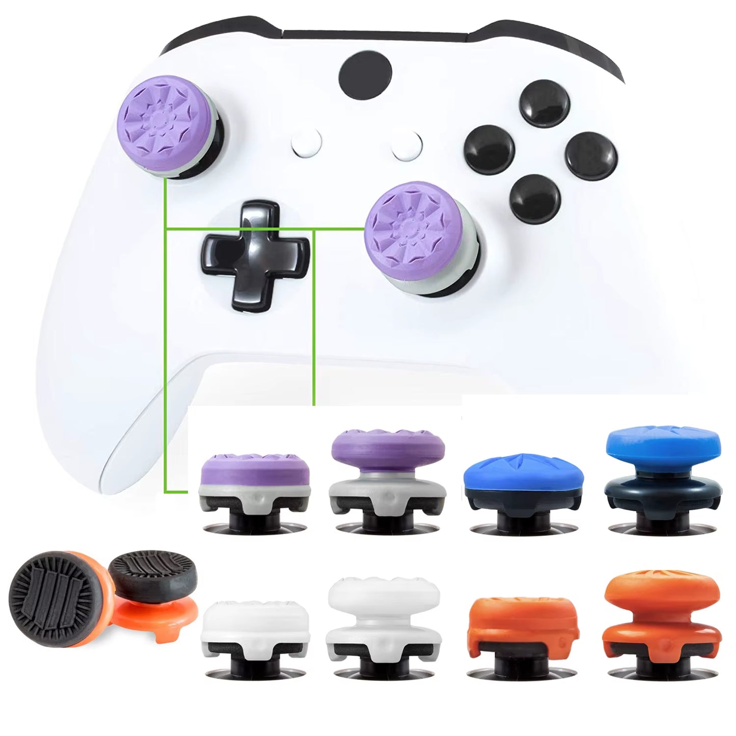 2Pcs Thumbstick Cover for Xbox One Controller Heightened Thumb Grip Stick Joystick Extender Caps for Xbox One Accessories