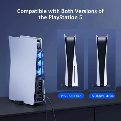 For PS5 Accessories Cooling Fan with LED Light for PS5 Both Disc and Digital Editions Gaming Accessorie Cooling System