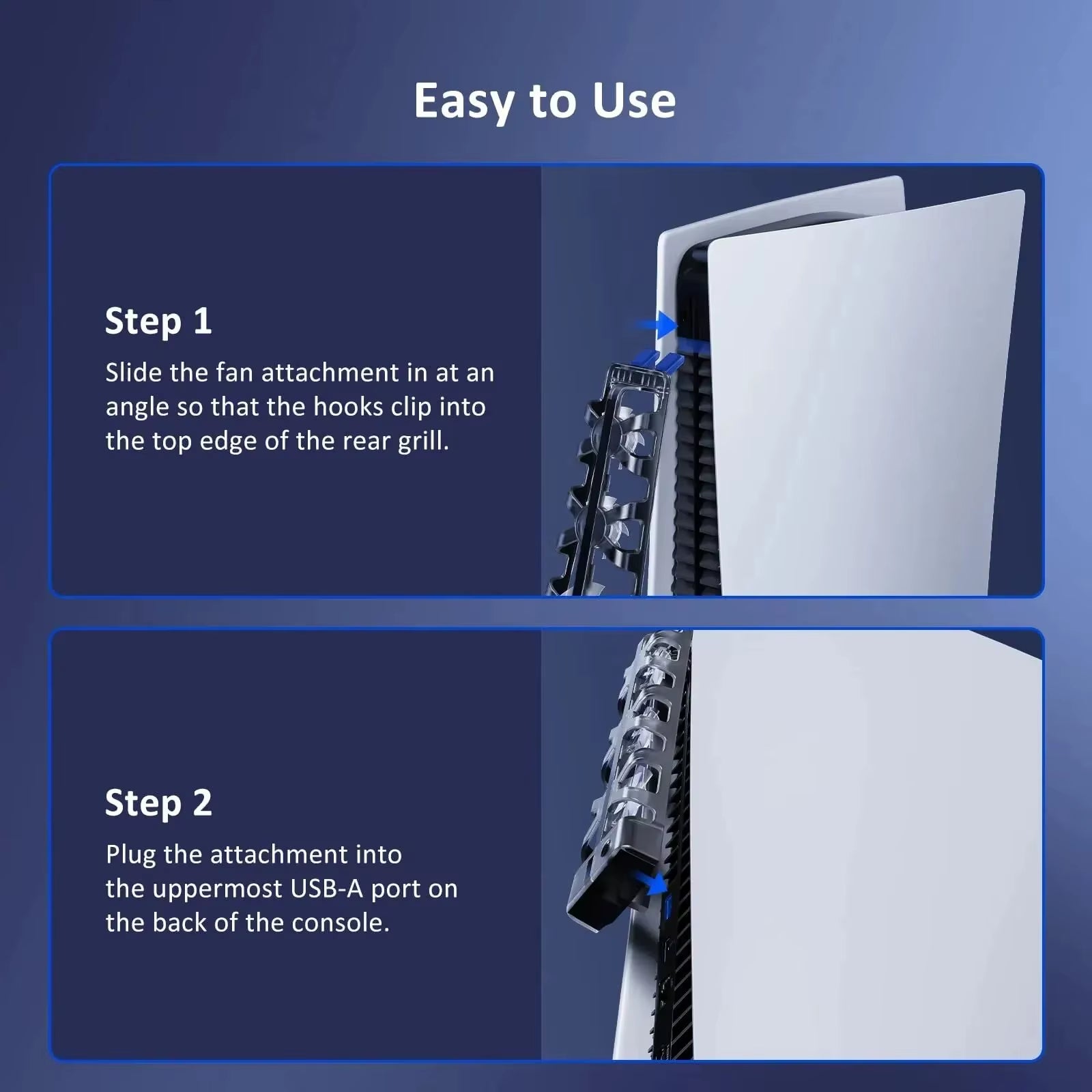 For PS5 Accessories Cooling Fan with LED Light for PS5 Both Disc and Digital Editions Gaming Accessorie Cooling System