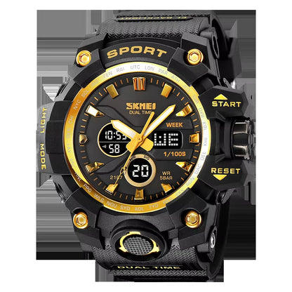 2 Time Men'S Watche Man Electronic Sports Watches for Men Stopwatch Back Light Alarm Waterproof Quartz Clock Digital Watch