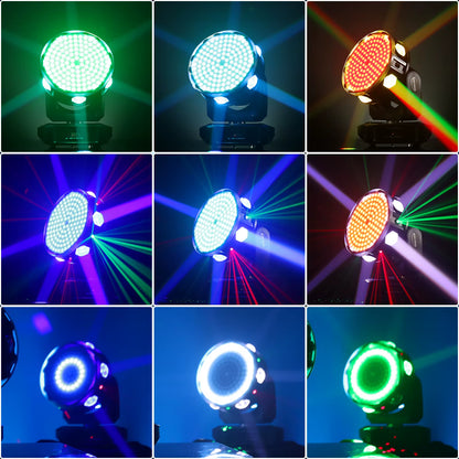 Mini LED 6X15W RGBW Moving Head Lighting 138PCS Bulbs Beam Lights DMX512 Stage Light for Disco KTV Party Lighting