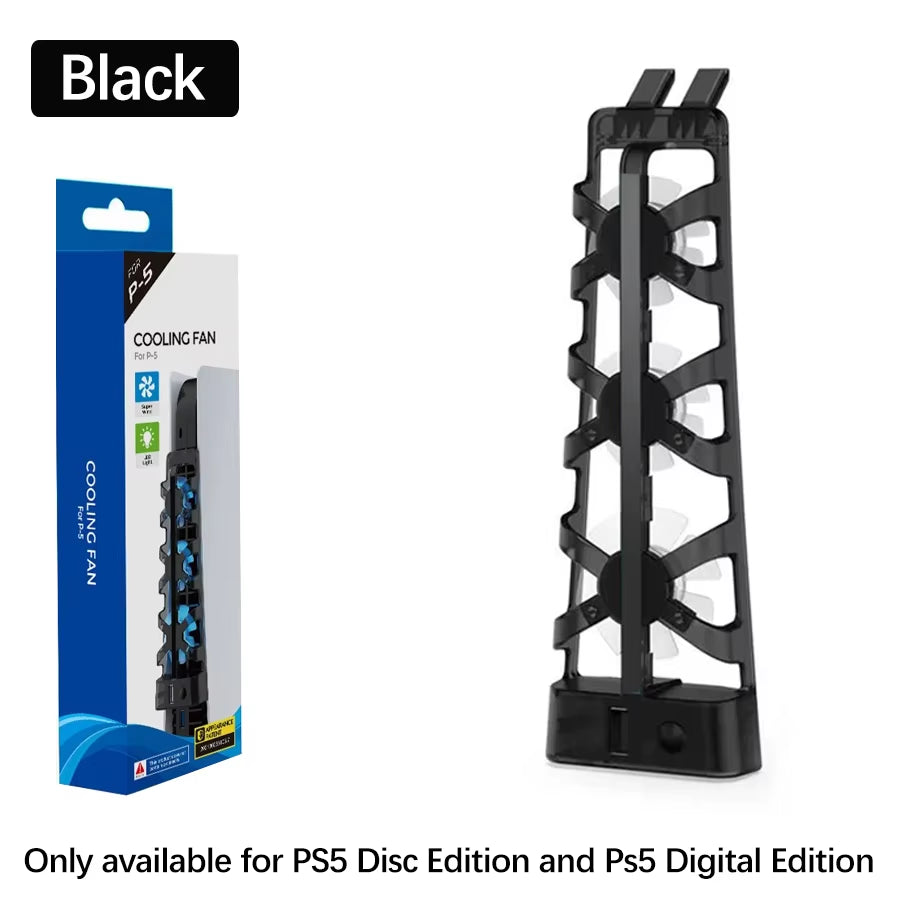For PS5 Accessories Cooling Fan with LED Light for PS5 Both Disc and Digital Editions Gaming Accessorie Cooling System