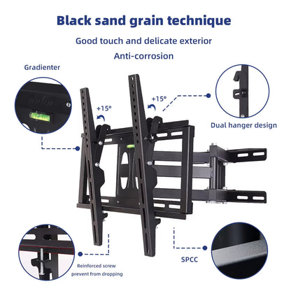 Full Motion TV Wall Mount Bracket for 26-55 Inch LED LCD Tilt Swivel