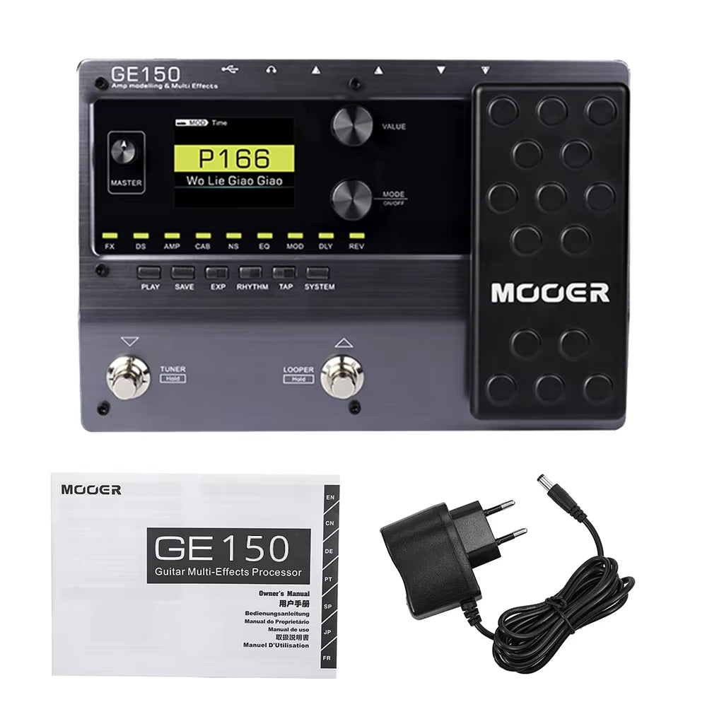 GE150 Amp Modelling & Multi Effects Pedal 55 Amplifier Models 151 Effects 80S Looper 40 Drum Rhythms 10 Metronome Tap