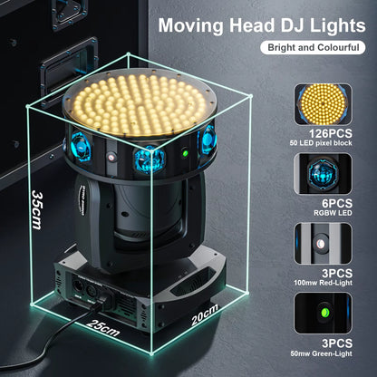 Mini LED 6X15W RGBW Moving Head Lighting 138PCS Bulbs Beam Lights DMX512 Stage Light for Disco KTV Party Lighting