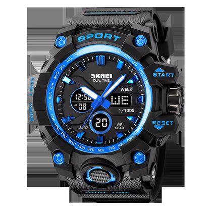 2 Time Men'S Watche Man Electronic Sports Watches for Men Stopwatch Back Light Alarm Waterproof Quartz Clock Digital Watch