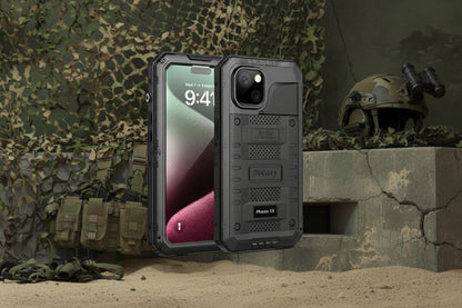 J4TECHNOLOGY Case for iPhone 15, Waterproof Heavy Duty Tough Metal Armour Cover Shockproof Dustproof Built-in Screen Protector, Robust 360 Full Body Military Protective Rugged Case for iPhone 15 6.1inch