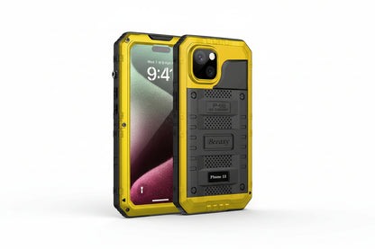 J4TECHNOLOGY Case for iPhone 15, Waterproof Heavy Duty Tough Metal Armour Cover Shockproof Dustproof Built-in Screen Protector, Robust 360 Full Body Military Protective Rugged Case for iPhone 15 6.1inch